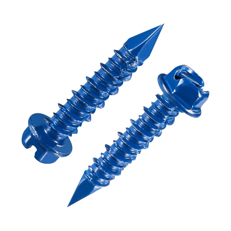 Wensilon (117 PCS) # 3/16 ""Slotted Hexagonal Concrete Screw anchoring kit, Three Color Hexagonal (Blue, White, Black), Used for anchoring to Masonry, Blocks, or Brick Plaster - Image 2